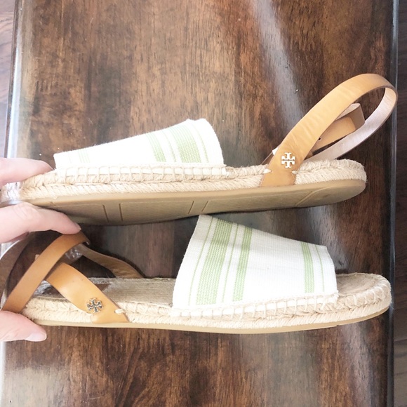 TORY BURCH striped canvas espadrille sandals 11 - Picture 8 of 8